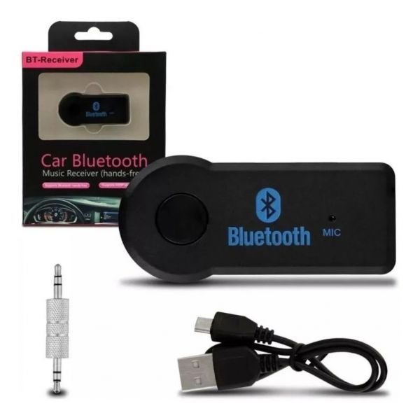 Adaptador Receptor Bluetooth P2 Música Chamada Som Carro.