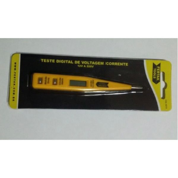 Chave de Teste Ponta Fenda Digital 12-220 Volts-Fertak.