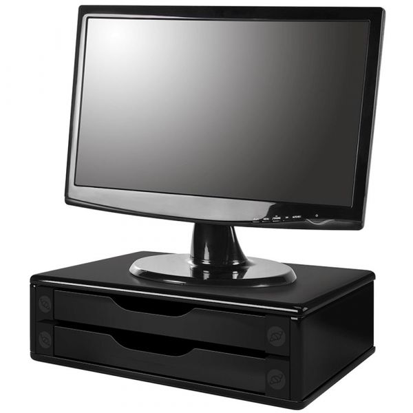 Suporte Para Monitor 2 Gavetas Preto